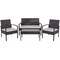 Emma and Oliver 4 Piece Patio Set with Steel Frame and Cushions - Outdoor Seating